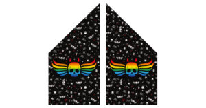  rainbow skull with wings