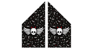 white skull with wings